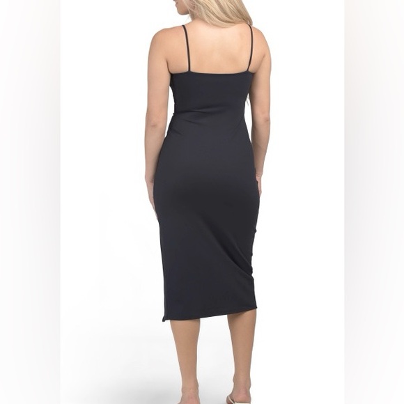 Susana Monaco Midnight Navy Slit Midi Dress Large NWT Evening Cocktail Party - Picture 4 of 15